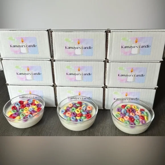 I’m a homebasecandle maker an these are my fruit loop cereal bowl candles - Picture 3 of 4